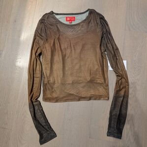 Pacsun x The Met sunset sky mesh long sleeve top